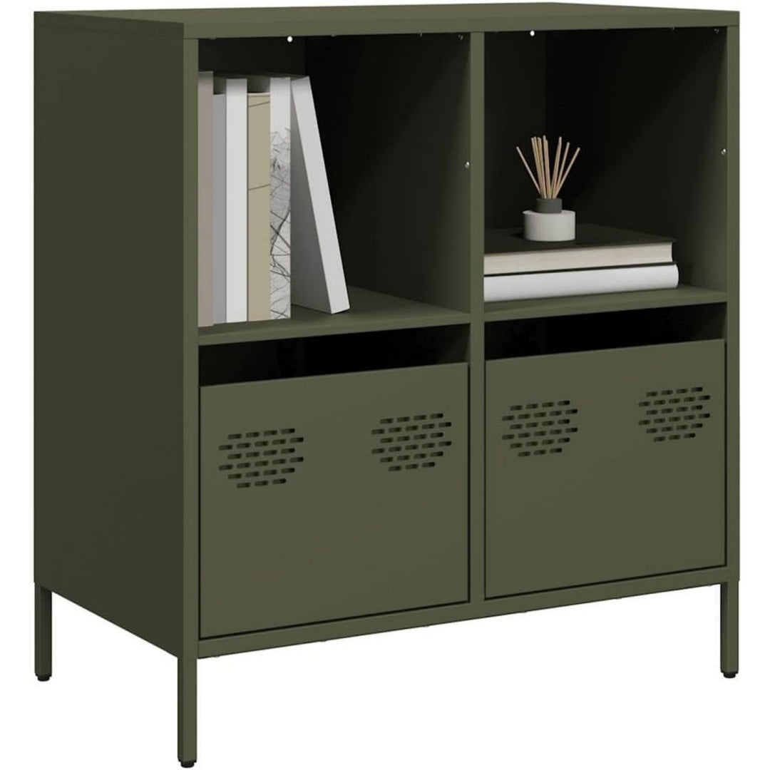 Sideboard in Gruen mit einem Metallgestell ix4415958