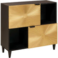 Sideboard in Schwarz und Naturbraun und Gold mit 2 Tueren hn3605358
