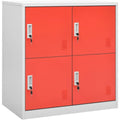 Sideboard mit den Massen 90 x 45 x 92.5 cm in Hellgrau und Rot rp5610810