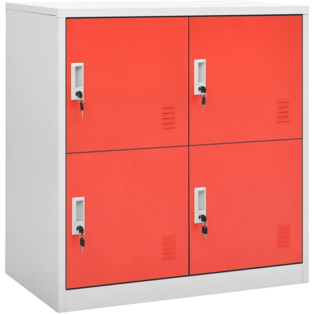 Sideboard mit den Massen 90 x 45 x 92.5 cm in Hellgrau und Rot rp5610810
