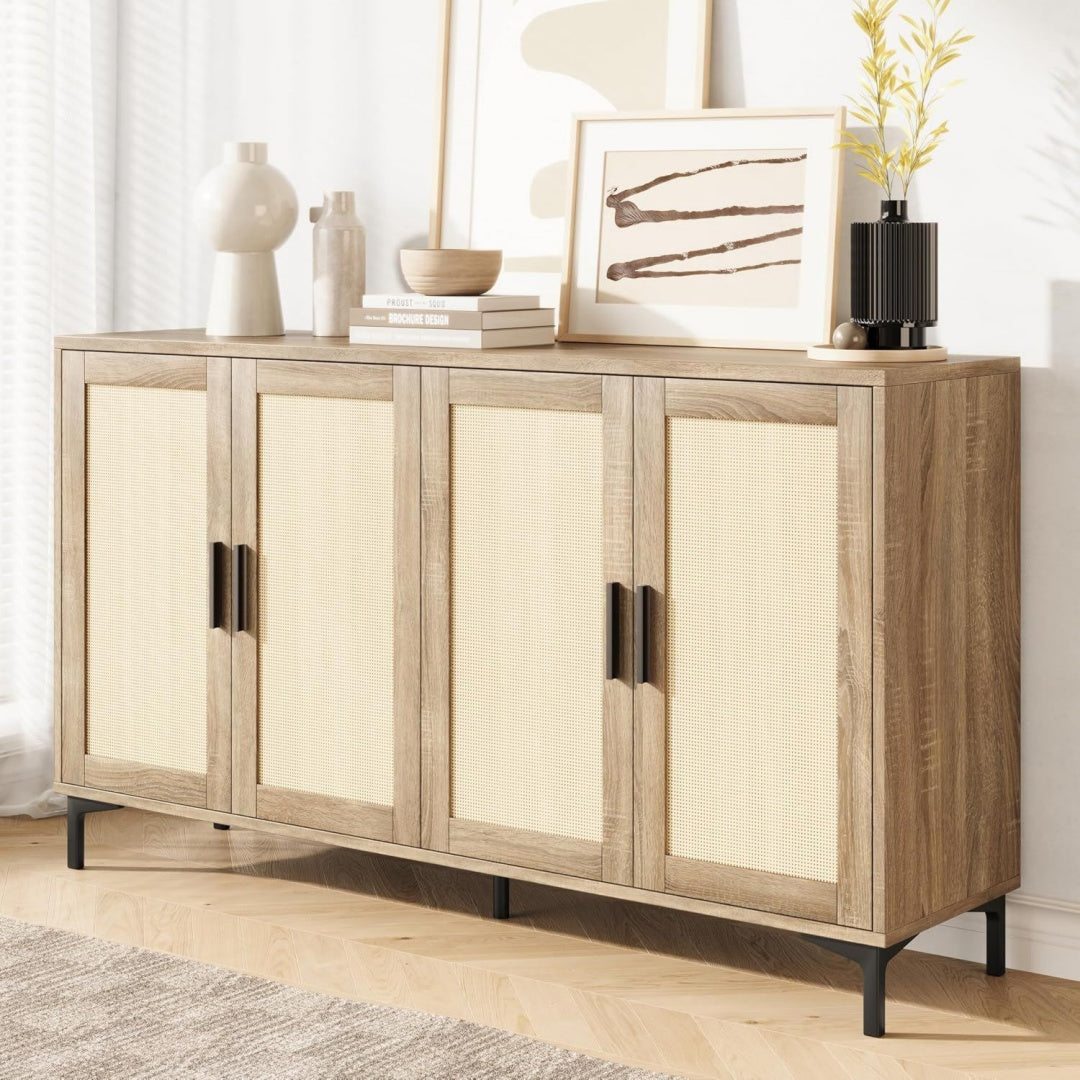 4 Tueren treffen auf Flechtoptik an dem Sideboard dw9563525