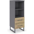 Sideboard aus Metall in Eichenbraun und Grau und Blau tj2635061