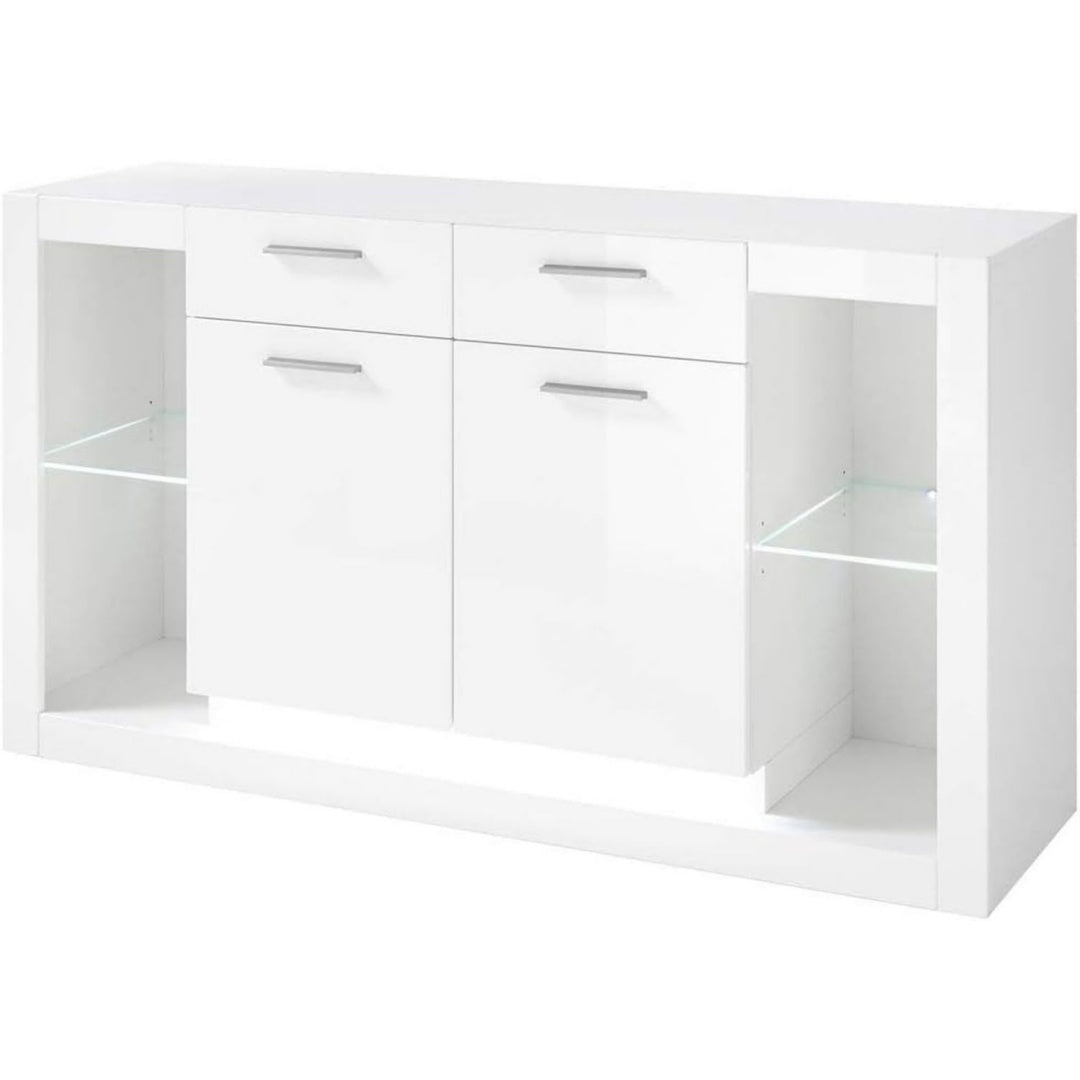 Glaenzende Oberflaechen an dem Sideboard aus Samt und Holzwerkstoff dh2931821