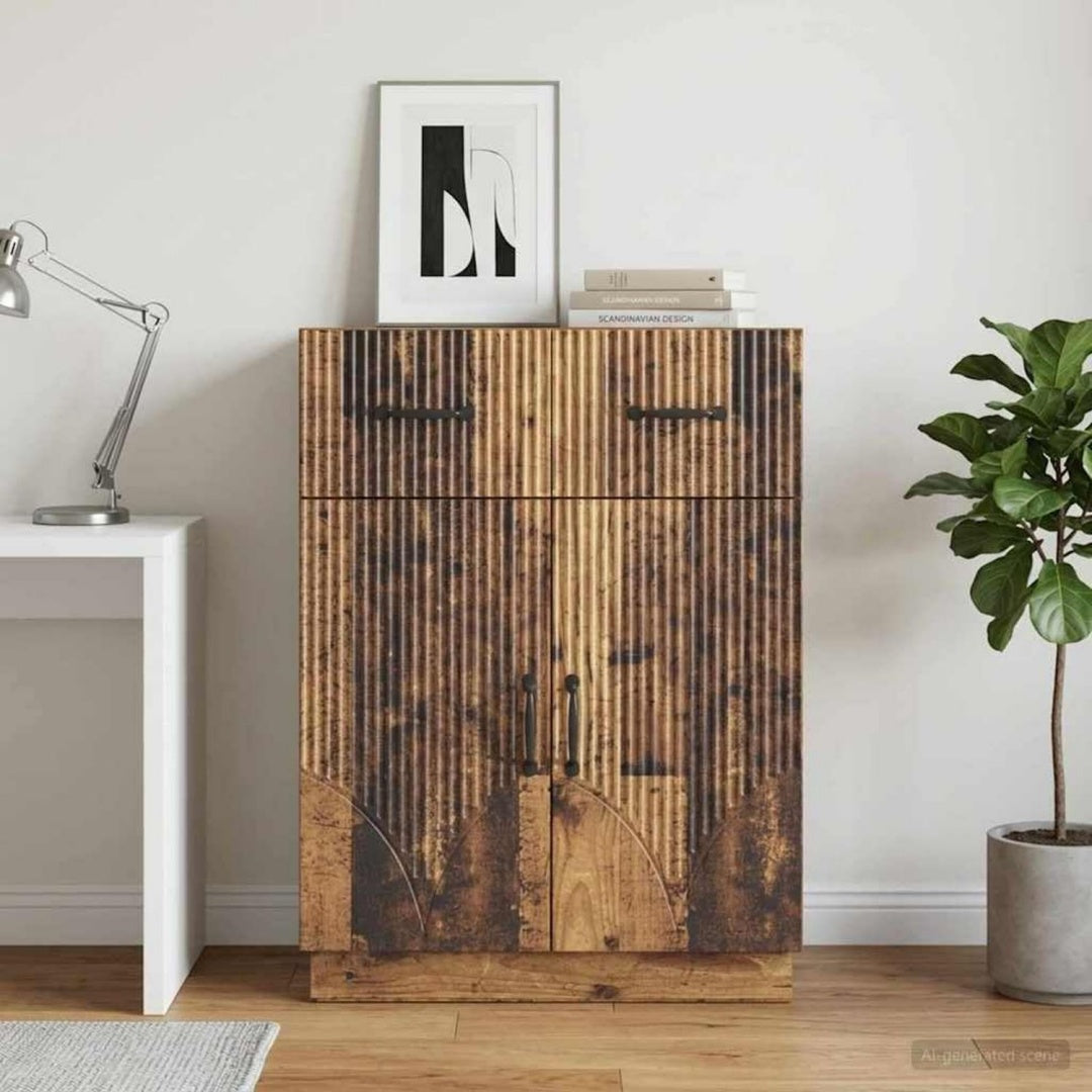 Sideboard verbindet Schubladen und offene Ablagen ry1711862
